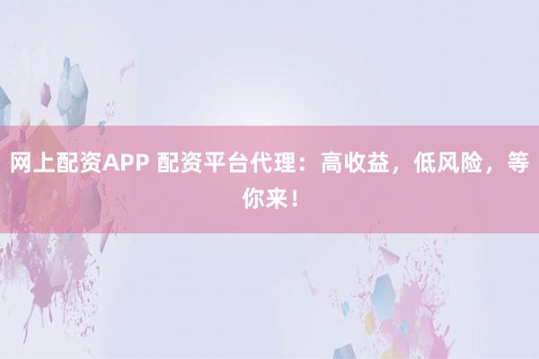 网上配资APP 配资平台代理：高收益，低风险，等你来！