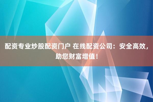 配资专业炒股配资门户 在线配资公司：安全高效，助您财富增值！