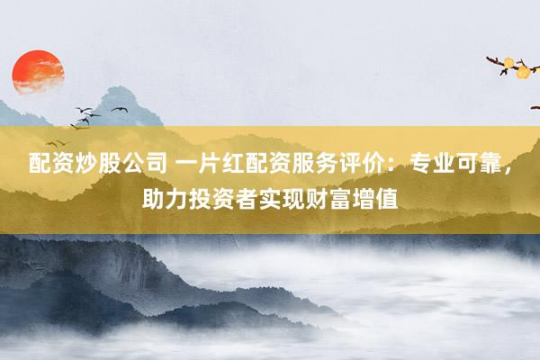 配资炒股公司 一片红配资服务评价：专业可靠，助力投资者实现财富增值