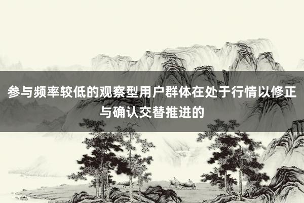 参与频率较低的观察型用户群体在处于行情以修正与确认交替推进的