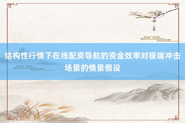 结构性行情下在线配资导航的资金效率对极端冲击场景的情景假设