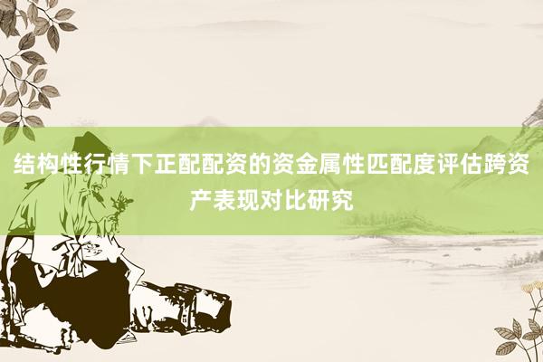 结构性行情下正配配资的资金属性匹配度评估跨资产表现对比研究